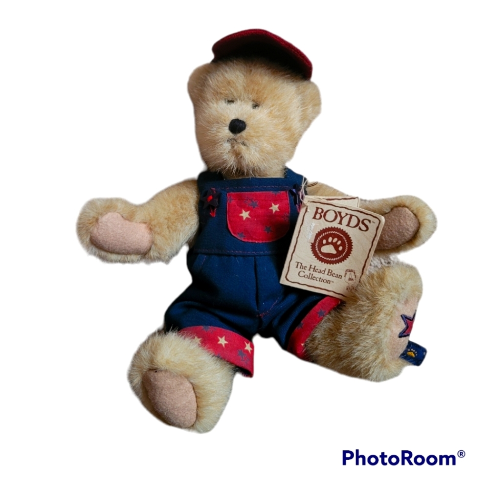 BOYDS BEAR COLLECTABLE,  RETIRED HEAD BEAN COLLECTION, CORY STARSLEY!PATRIOTIC!!